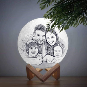 Custom Photo Moon Lamp Personalized 3D Engraved Lunar Night Light