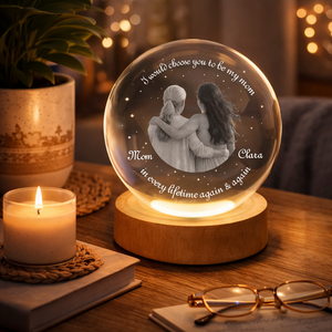 Mom I Would Choose You Every Lifetime - Personalized Crystal Night Light - Gift For Mom, Mother's Day