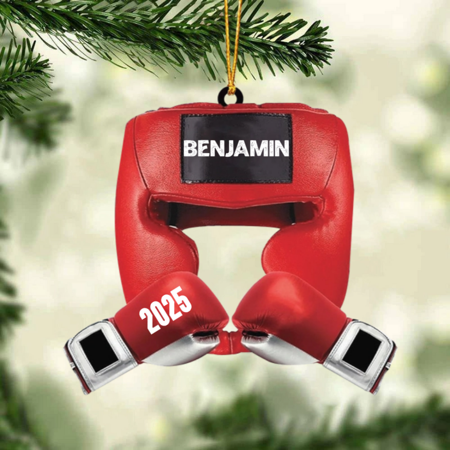 Custom Boxing Gloves Ornament - Personalized Acrylic Ornament, Gift for Boxing Lovers