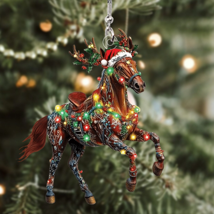 Christmas Horse - Personalized Acrylic Ornament - Christmas Gift For Farmhouse, Horse Lover