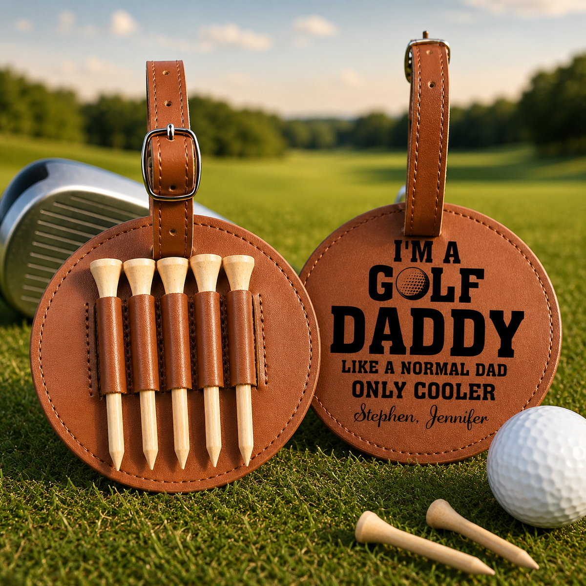 Golf Dad Like A Normal Dad Only Cooler - Personalized Golf Tee Bag - Gift For Father, Father's Day Gift