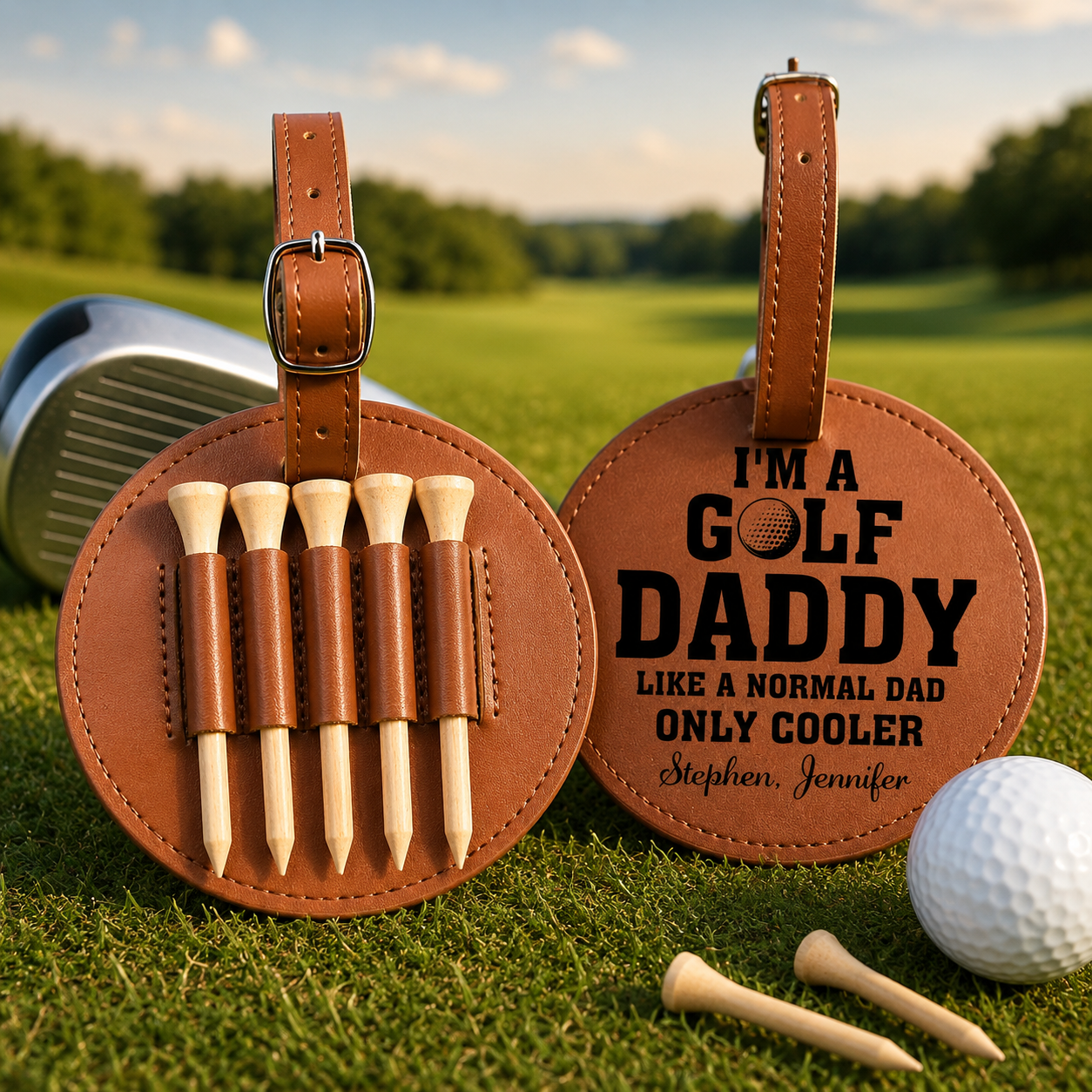 Golf Dad Like A Normal Dad Only Cooler - Personalized Golf Tee Bag - Gift For Father, Father's Day Gift