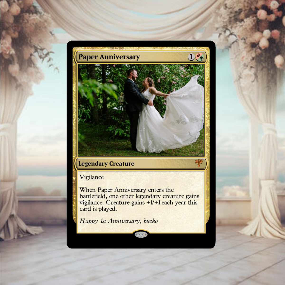 Magic the Gathering Custom Wedding Cards Custom Text, Color, Photo, Anniversary, Wedding, Party Cards