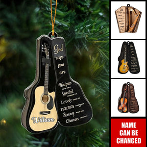 God Says You Are Harp Musical Instrument Personalized Shaped Ornament - Christmas Gift For Musician, Music Lovers