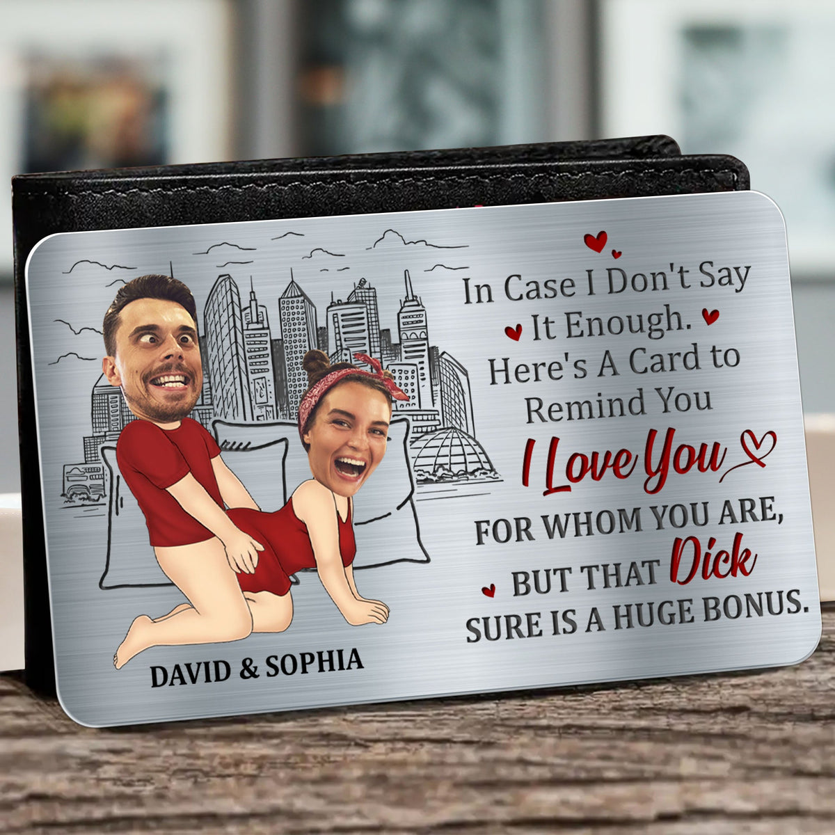 Here's A Card To Remind You I Love You - Personalized Custom Wallet Card - Gift for Couples