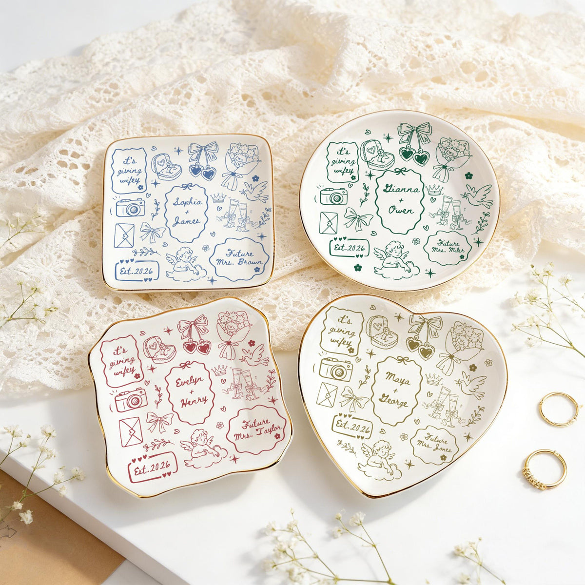 Personalized Wedding Ring Dish, Future Bride Jewelry Dish, Bride To Be Gift, Future Mrs Gift, Married Keepsake for Newlyweds, Anniversary
