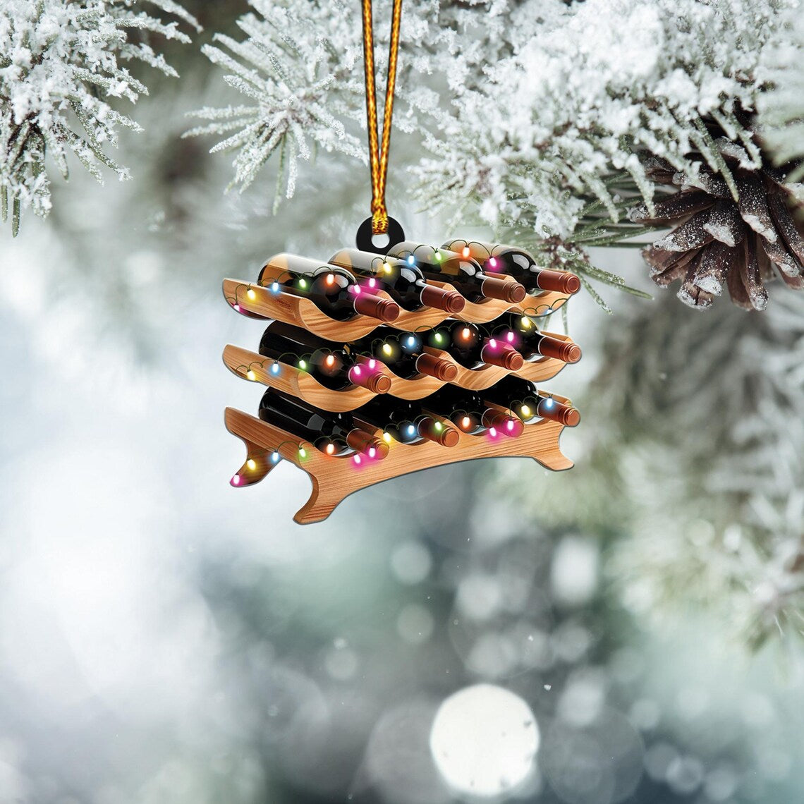 Personalized Wine Rack Ornament, Wine Rack Christmas Ornament, Wine Lovers Ornament Gift, Wine Drinkers Ornament Decor