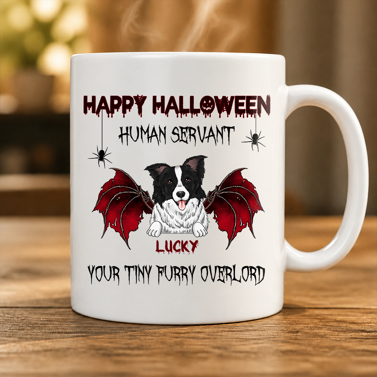 Happy Halloween Human Servant Personalized Custom Dog Mug