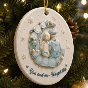 Growing Old Together Couple Sea Glass Vibe Ornament  - Real 3D Ceramic Ornament