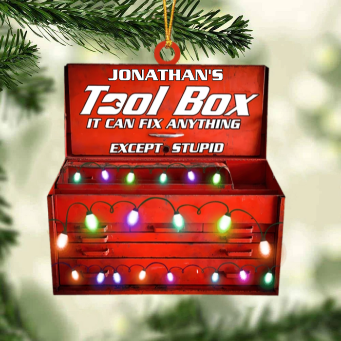 Auto Mechanic's Tool Box - Personalized Acrylic Ornament - Christmas Gift For Mechanic