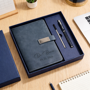 Personalized Phd Graduation Gift, Custom Dr. Leather Notebook with Pen, Engraved Doctoral Graduation Journal, Phd Grad Gift for Her Him