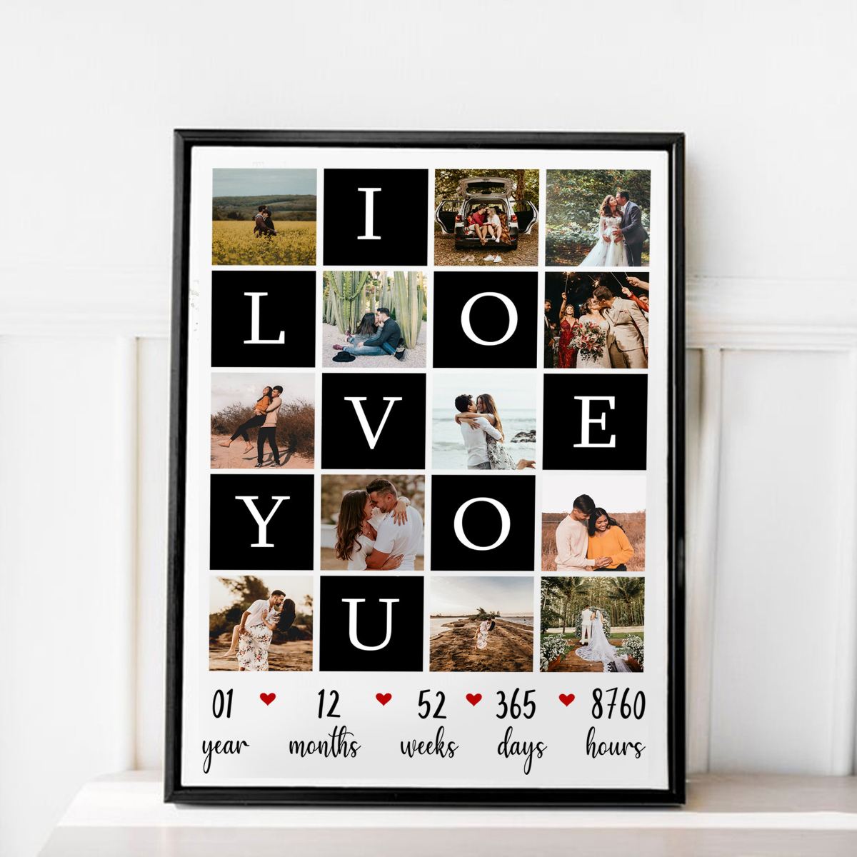 I Love You Photo Collage - Personalized Canvas - Anniversary Gift, Valentine's Day Gift For Husband Wife