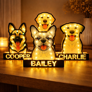 Dog Cat Stained Glass Style - Personalized Shape Acrylic Light Box - Gift For Dog Owners, Pet Lovers