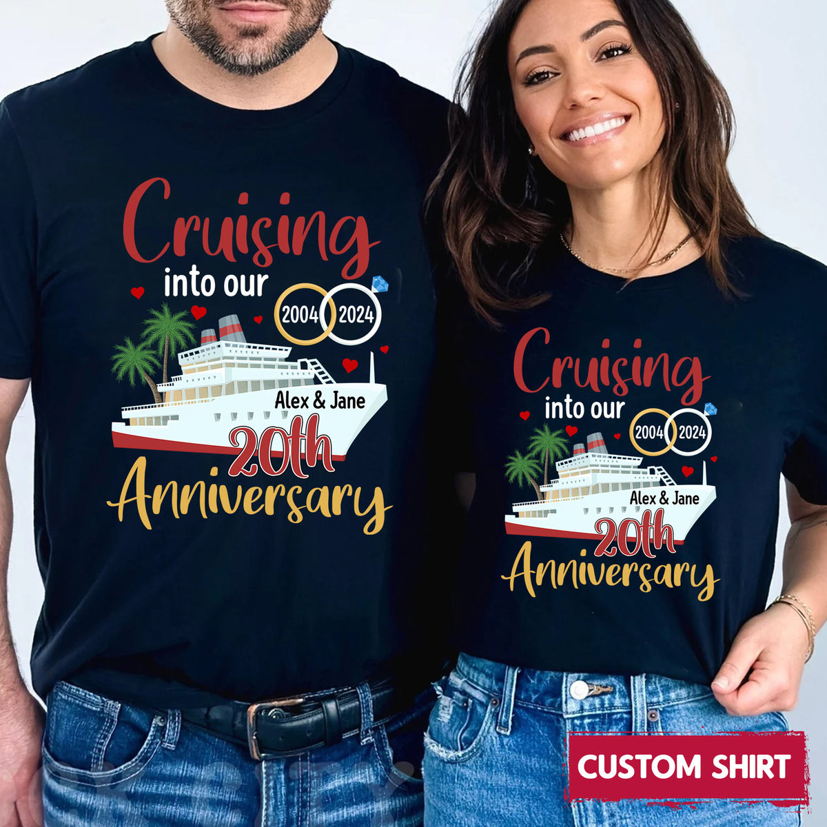 Cruising Into Our Anniversary - Personalized Shirt - Gift For Couple