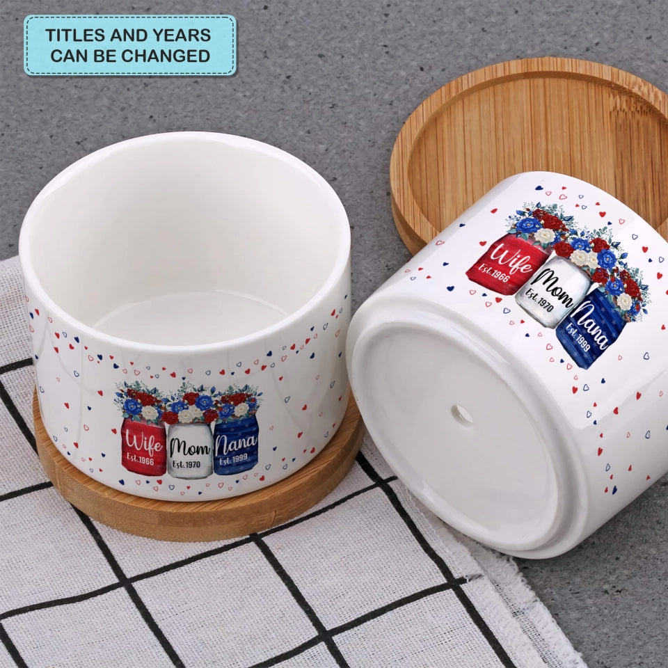 4th Of July Wife Mom Nana - Personalized Plant Pot - Gift For Mom, Grandma