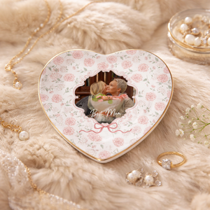 Mom's Photo Ring Dish, Personalized Photo Ring Holder for Best Mom, Mothers Day Jewelry Dish, Birthday Keepsake for Mom