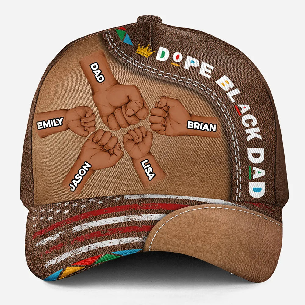 Dope Black Dad - Personalized Classic Cap - Gift For Daddy Papa, Father's Day Gift