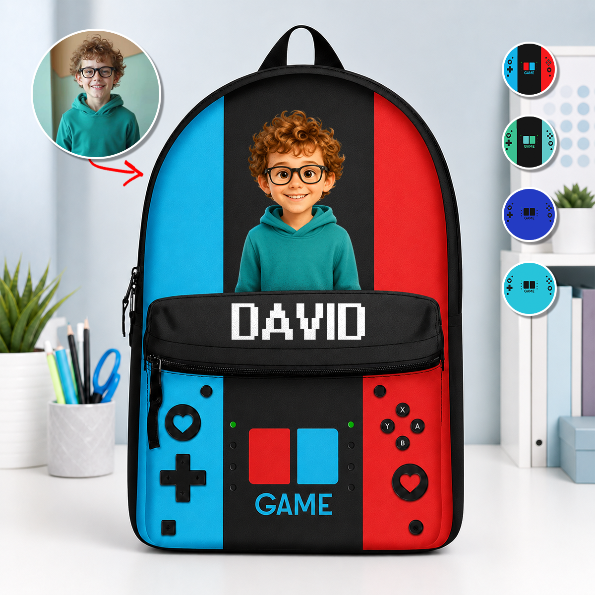 Gaming Kids Boys Girls - Personalized Canvas Backpack