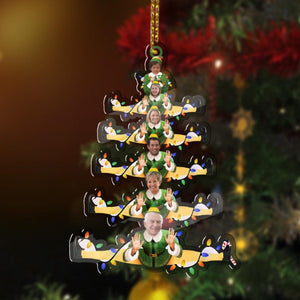Personalized Photo Acrylic Ornament, 2025 Family Elves, Christmas Ornament, Custom Family Photo Christmas Ornament, Picture Xmas Ornament Gift