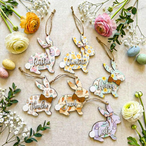 Custom Easter Basket Tag, Easter Basket Name Tag, Bunny Easter Basket Tag, Personalized Kids Easter Basket, Easter Basket Tag With Bows