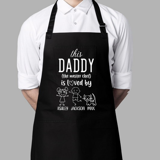 Personalized Fathers Day Gift, Best Dad Gift, Custom Kitchen Gift for Fathers Day, Funny Dad Gift, Kitchen Apron for Daddy, Husband Gift