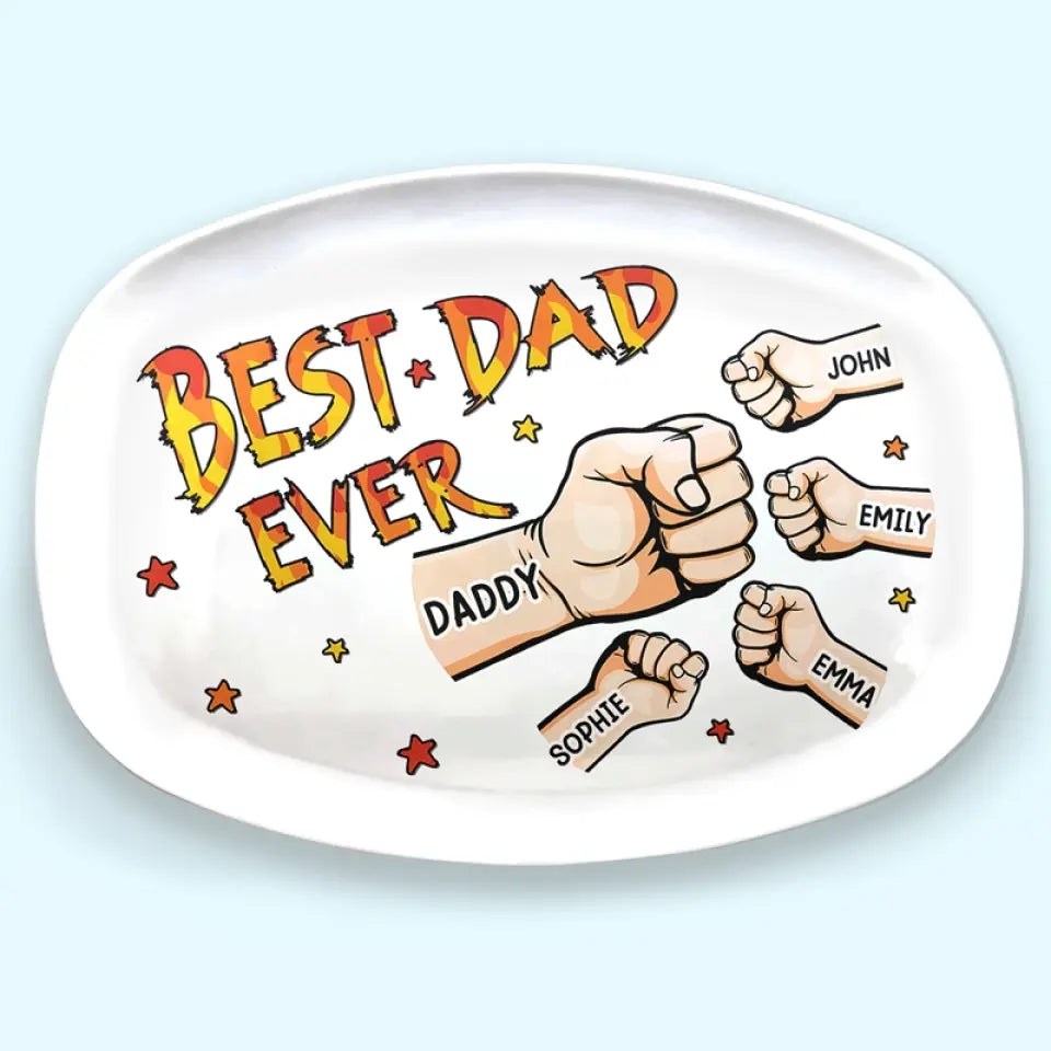 Best Papa Ever - Personalized Platter - Gift For Dad, Grandpa, Father's Day