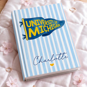Personalized School Pennant Flag Journal: Custom College University Pride Spirit Notebook, Senior Striped Journal, Class of 2026 Gifts
