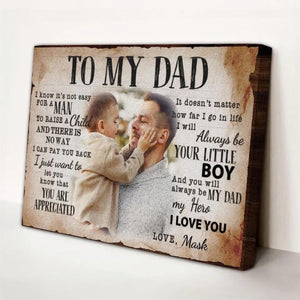 Personalized Canvas Prints For Dad, Custom Photo And Name, Gift For Dad, Father's Day Gift, Love Dad, To My Dad