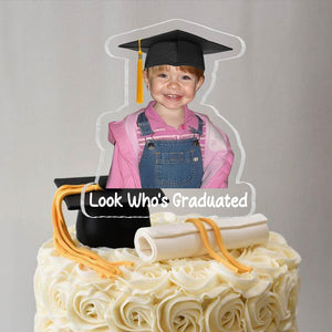 Personalized Childhood Photo Acrylic Cake Topper, Graduation Party Decoration, Custom Photo Cake Topper, Graduated 2026, Class Of 2026 Gift