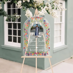Watercolor Wildflower Personalized Acrylic Welcome Sign