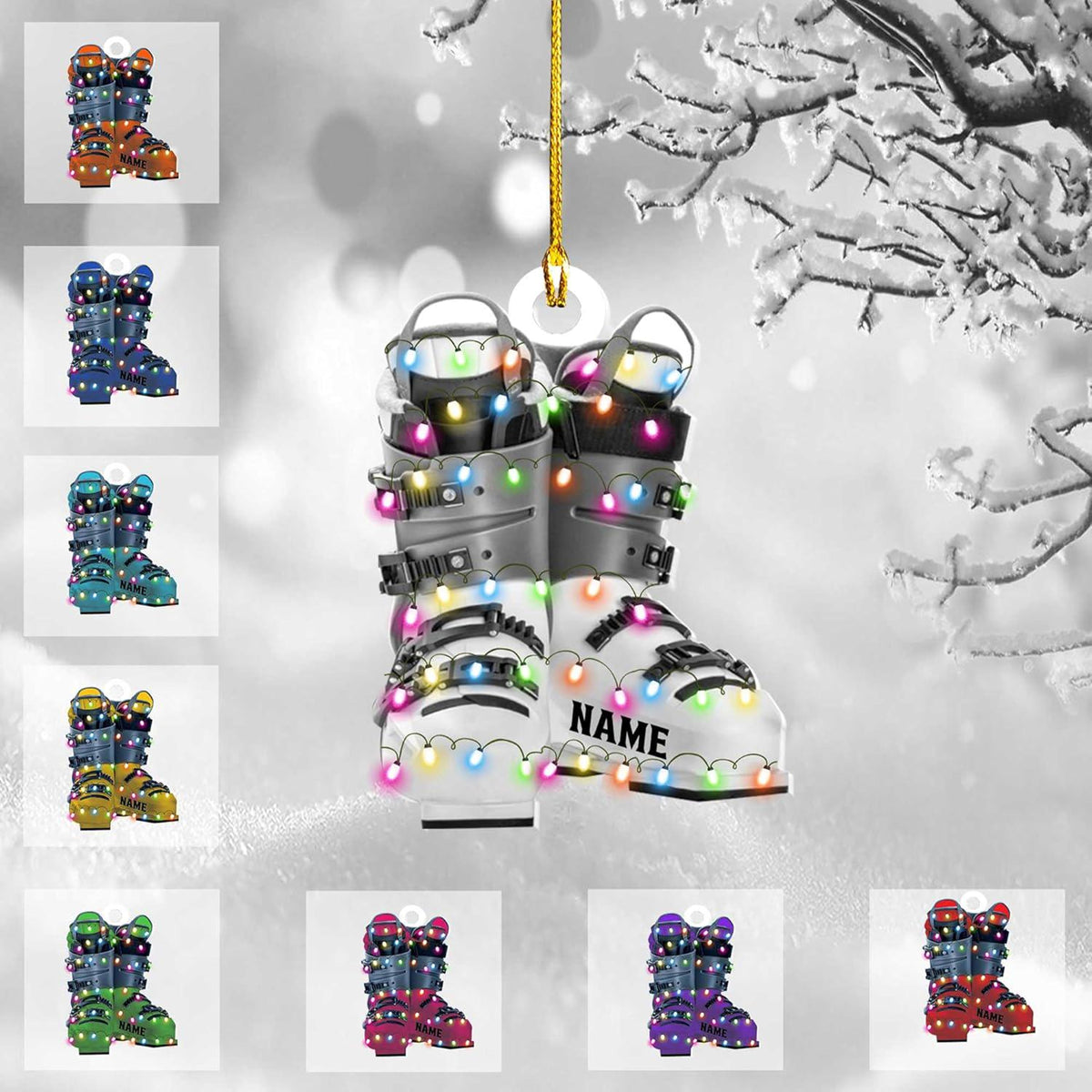 Personalized Skiing Ornament Ski Ornament Love Skiing Christmas Ornament Snowboarding Skiing Ornament Lovers Gift Skiing Tree Decor Skiing