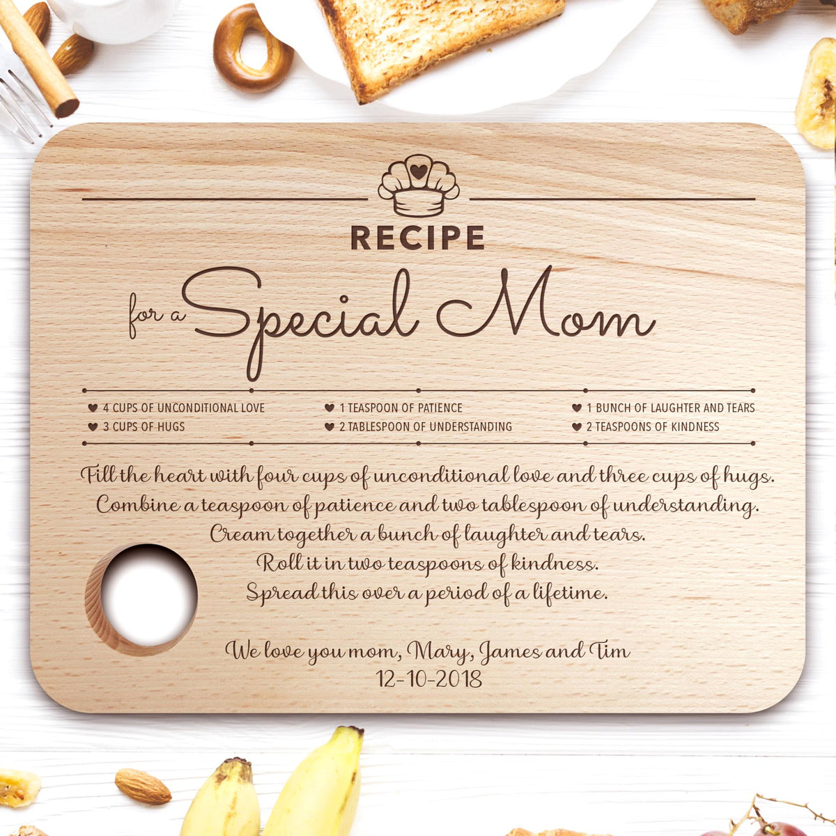 Personalized Cutting Board, Best Mom Ever, Mom Board, Special Gift for Mom, Chopping Board Gift, Super Mom, I Love You Mom, Mom Gift, Gift for Mom