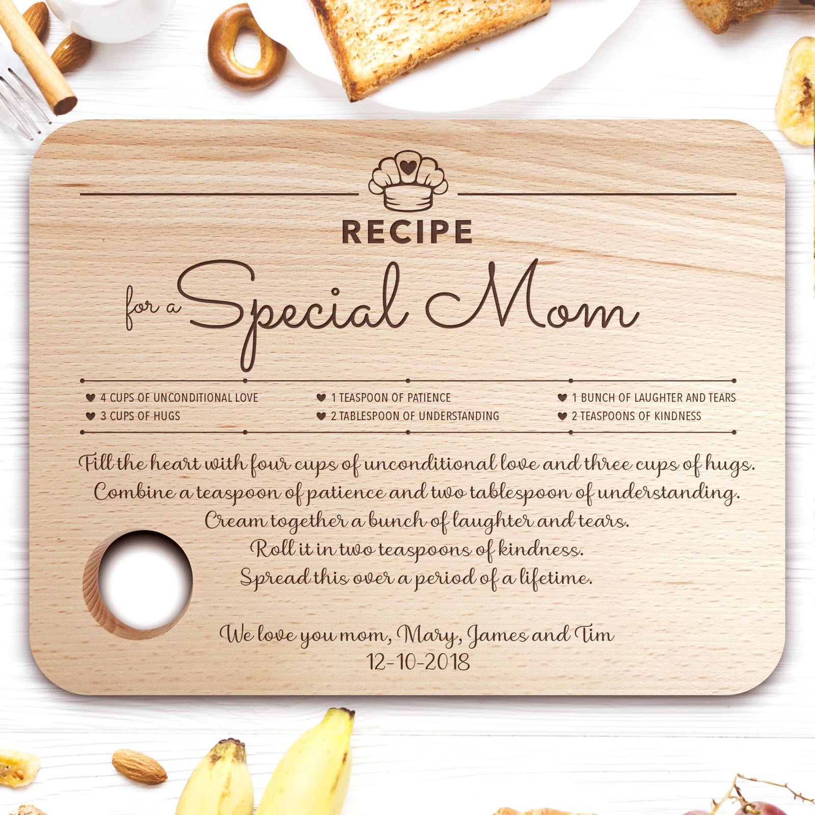 Personalized Cutting Board, Best Mom Ever, Mom Board, Special Gift for Mom, Chopping Board Gift, Super Mom, I Love You Mom, Mom Gift, Gift for Mom