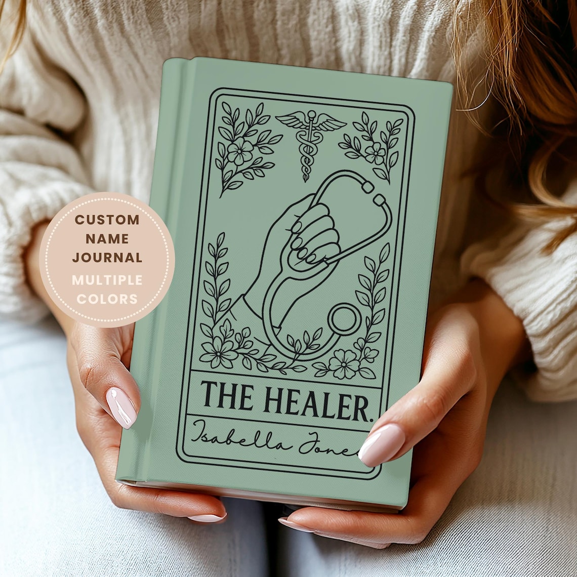 The Healer Card Journal- Personalized Doctor Appreciation Gifts, Physician Notebook, Medical School Graduation Gift, Medical Student Gift