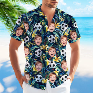 Custom Face Hawaiian Shirt, Sports Theme, Personalized Football Baseball Team Shirt, Summer Gift For Friends, Family