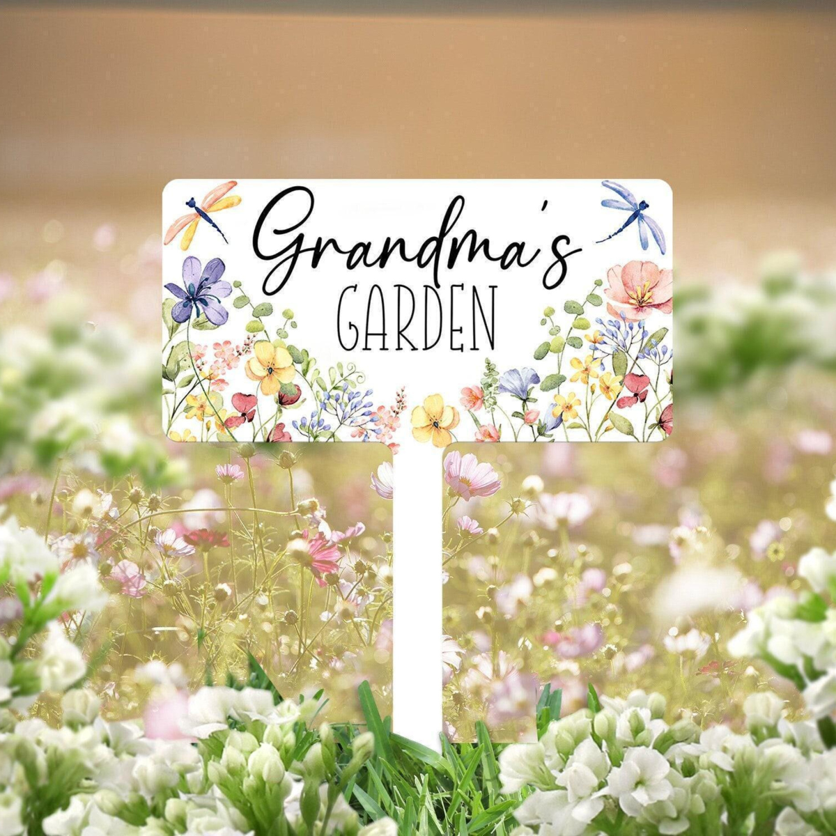 Garden Sign Personalized, Metal Garden Sign Custom, Grandmas Garden Sign with Stakes, Garden Decor Signs, Flower Garden Sign Personalized