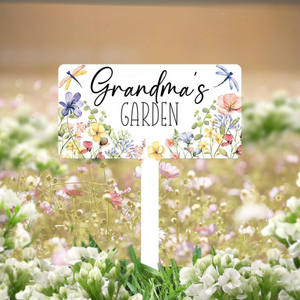 Garden Sign Personalized, Metal Garden Sign Custom, Grandmas Garden Sign with Stakes, Garden Decor Signs, Flower Garden Sign Personalized