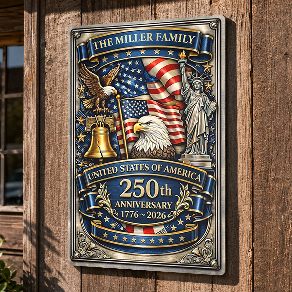 America Anniversary - Personalized Custom 3D Inflated Effect Metal Sign