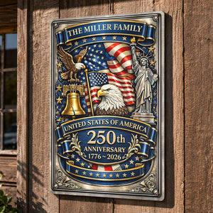 America Anniversary - Personalized Custom 3D Inflated Effect Metal Sign