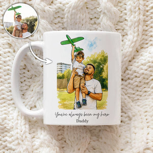 Custom Dad Portrait Photo Gifts, Personalised Daddy Mug