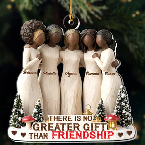 There Is No Greater Gift Than Friendship Black Sistas - Personalized Acrylic Ornament - Christmas Gift For Sisters, Friends