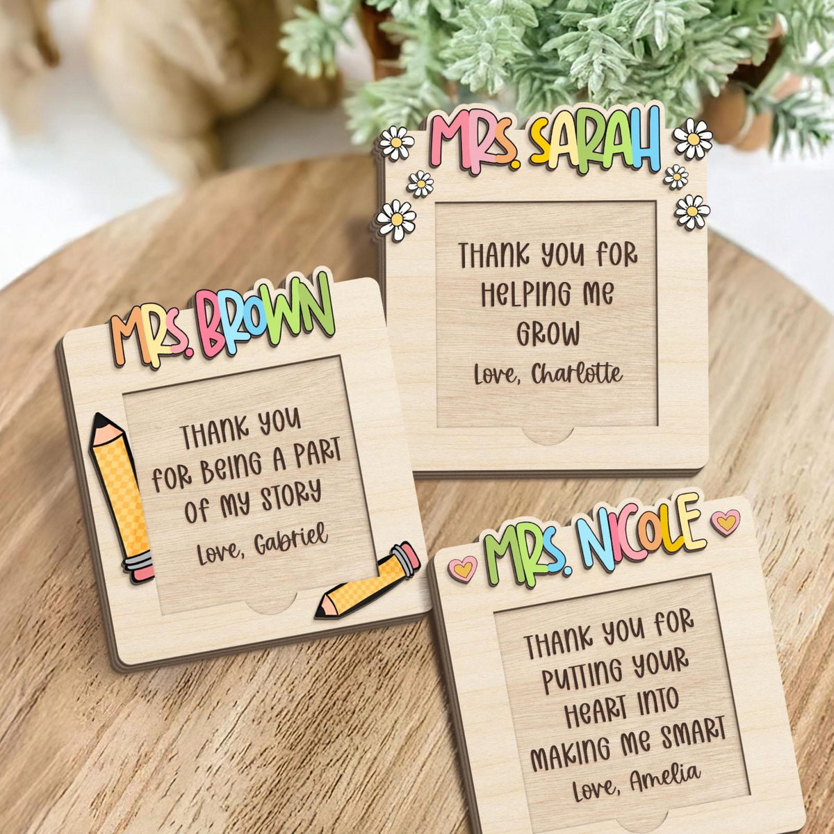 Personalized Teacher Appreciation Gifts, Custom Sticky Note Holder, Teacher Desk Decor, Thank You Gift, Gift For Teacher, Post Note Holder