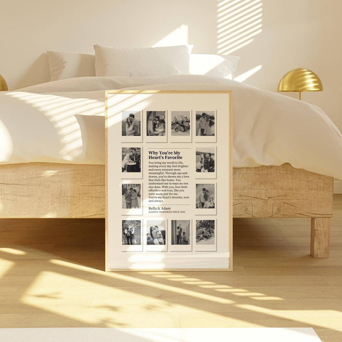 Custom Polaroid Photo Frame - Personalized Canvas - Gift For Couple, Valentines Day Gift