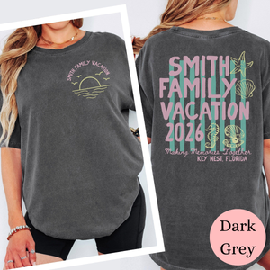 Custom Beach 2026 Family Vacation Shirt, Matching Summer Vacation Tee Comfort Colors Tee Family Beach Trip Shirt, Island Tropical Family Tee