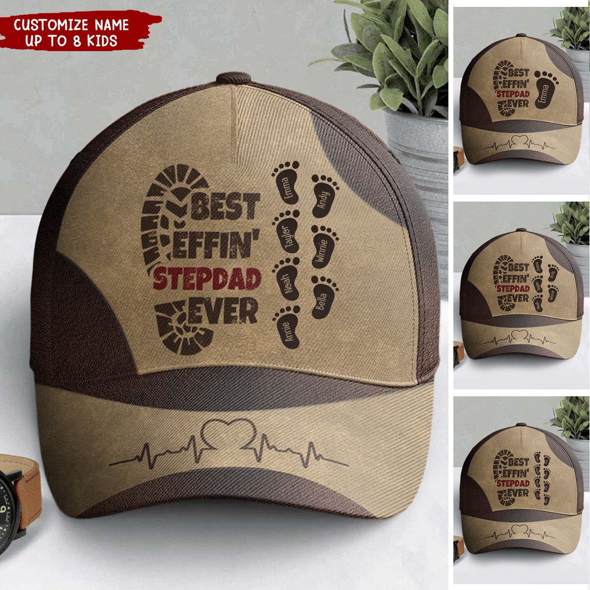 Best Effin' Stepdad Ever - Personalized Classic Cap - Gift For Bonus Dad, Father's Day, Birthday Gift