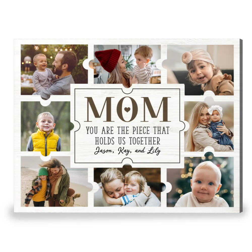 Special Mom Gift on Mothers Day Custom Puzzle Photo Canvas