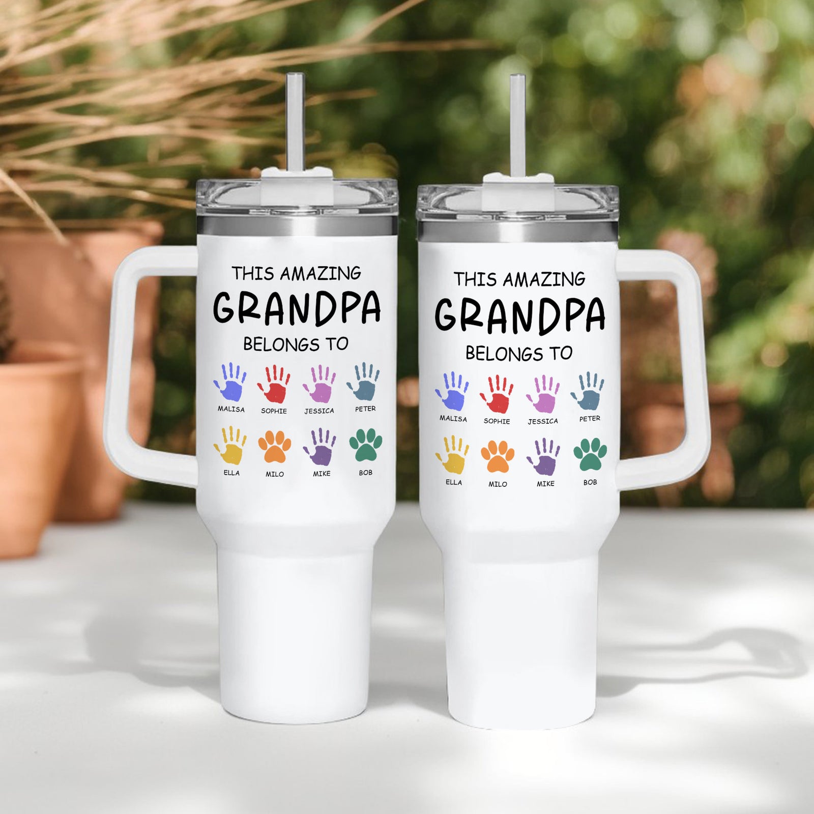 Amazing Grandpa with Kid Names, Personalized 40oz Tumbler, Fathers Day Gift, Grandpa Gift, Gift for Grandpa, Dad Gift