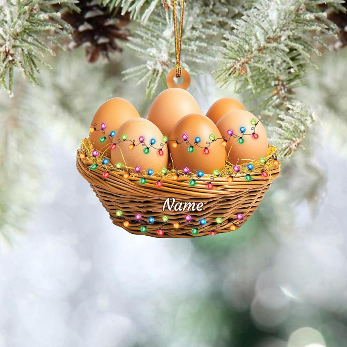 Personalized Egg Basket Christmas Ornament, Eggs Christmas Ornament, Cooking Ornament, Kitchen Ornament, Chef Ornament Gift