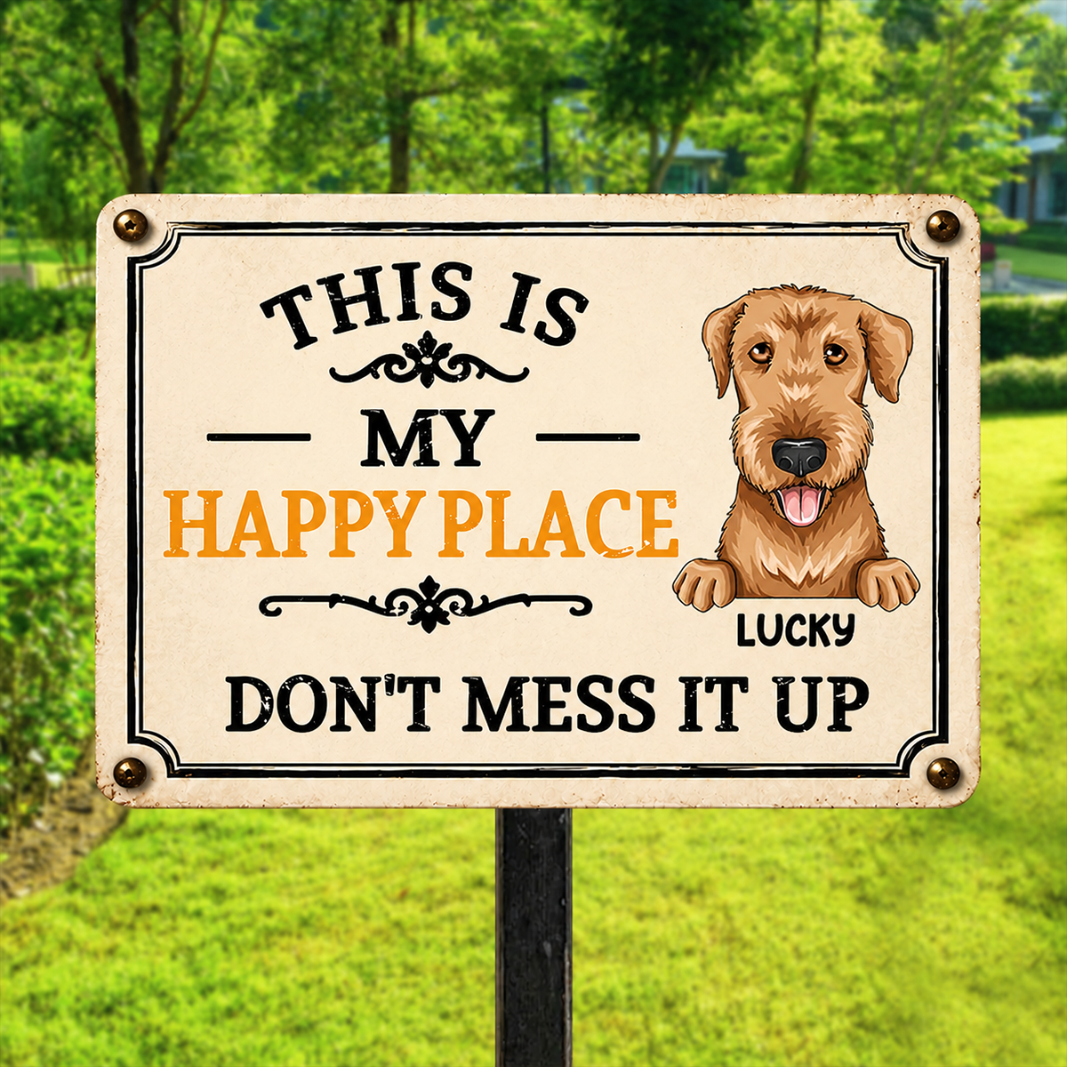 This Is My Happy Place Don't Mess It Up - Personalized Metal Sign