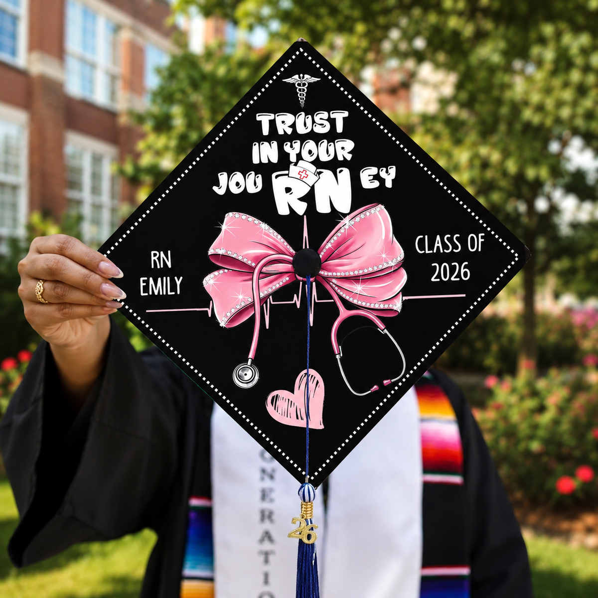 Personalized RN Graduation Cap Topper, Class of 2026 Keepsake, Graduation Day